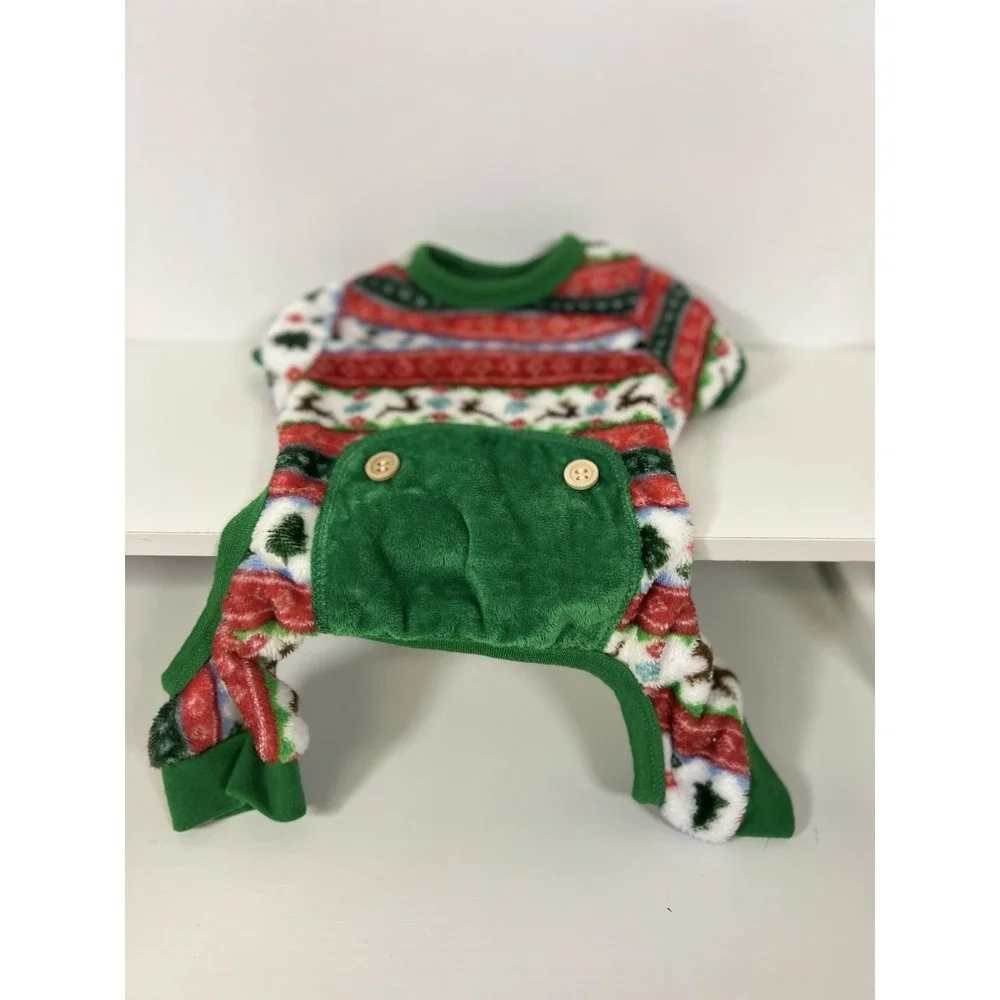 Dog Christmas Sweater Size M – Green‎ Red White – Festive Holiday Outfit